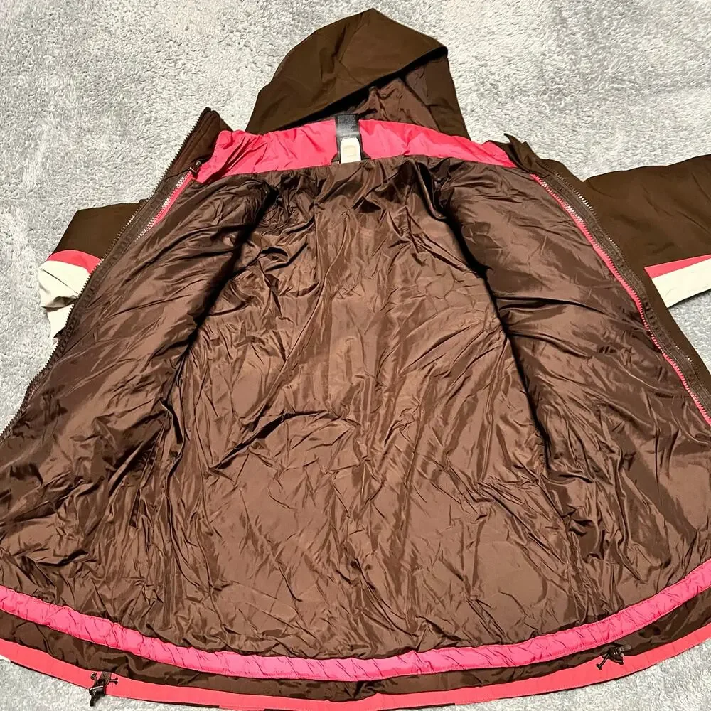 The North Face Coat Womens Medium Hyvent 3 in 1 Ski Winter Hooded Jacket Brown - Picture 6 of 11